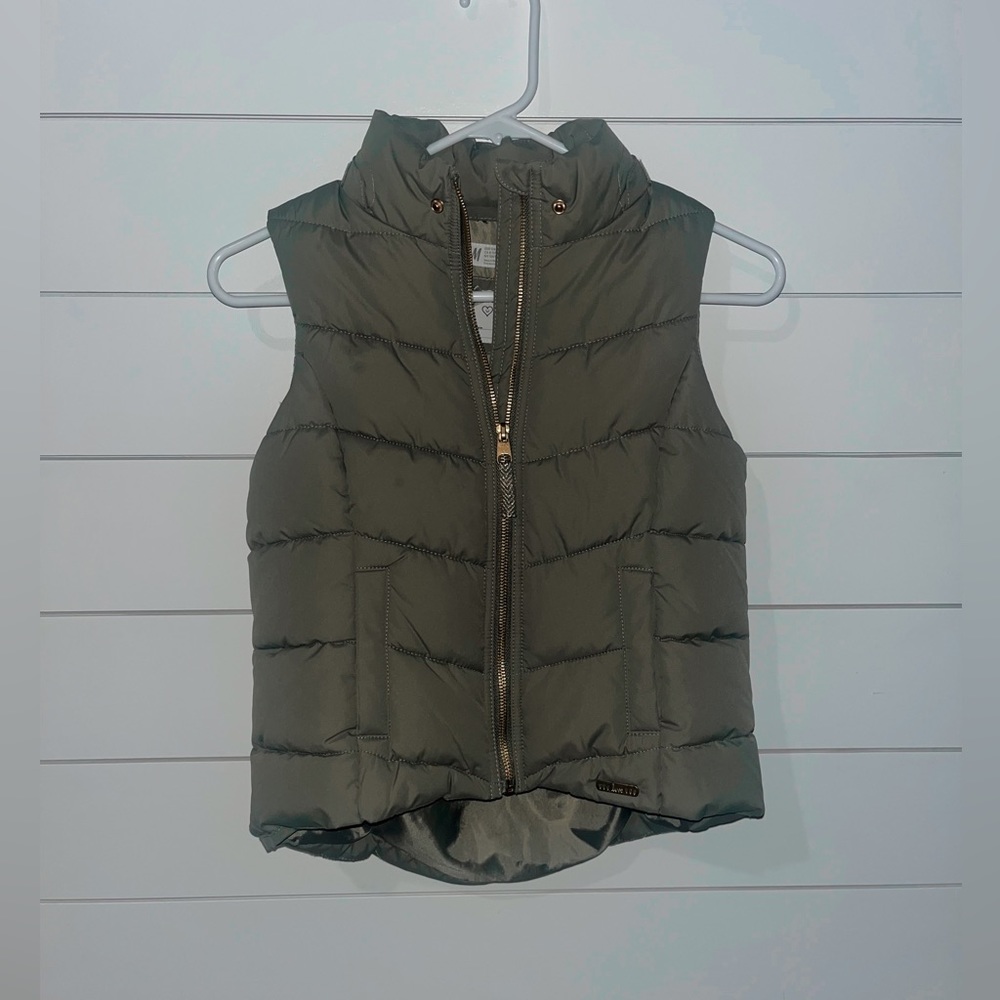 army green vest w/ gold zipper